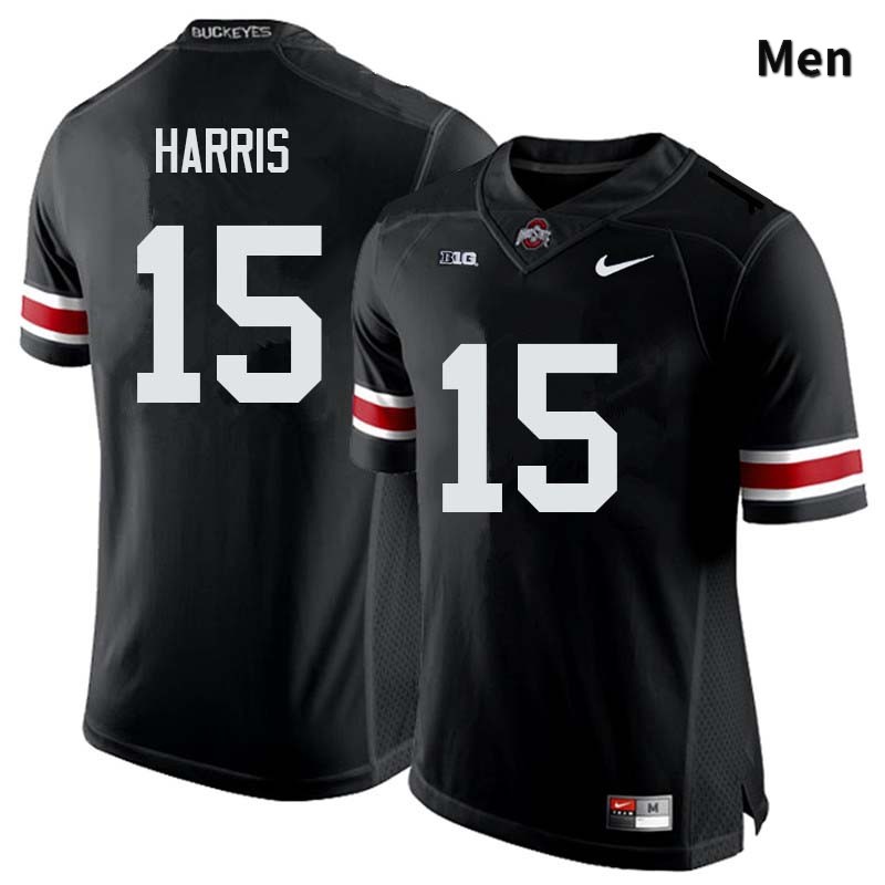 Ohio State Buckeyes Jaylen Harris Men's #15 Black Authentic Stitched College Football Jersey